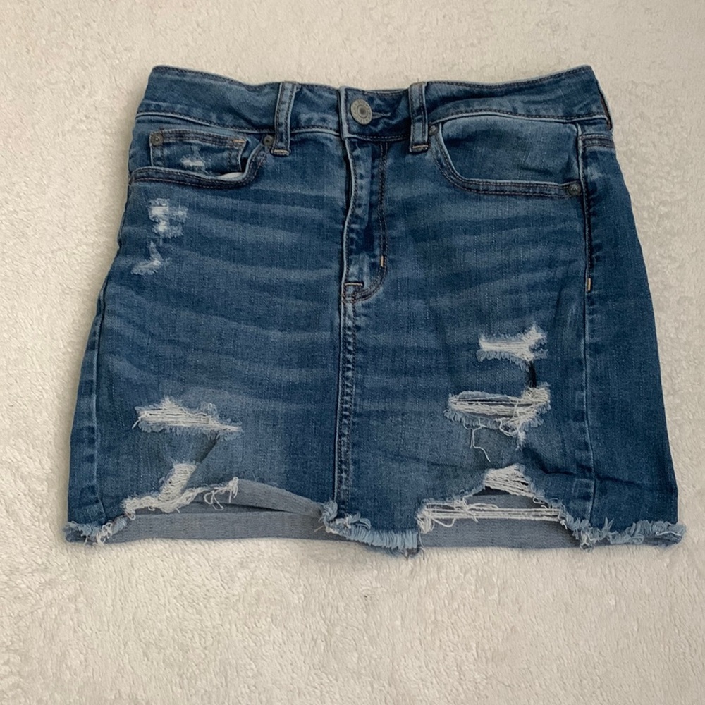 Light wash skirt